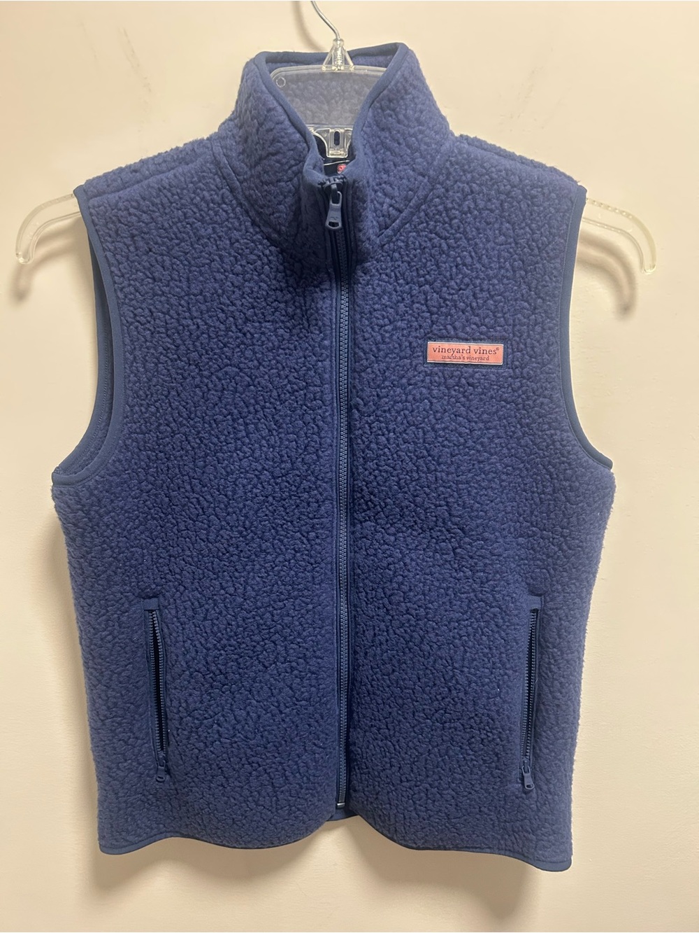 Vineyard Vines Kids Navy Blue Sherpa Vest